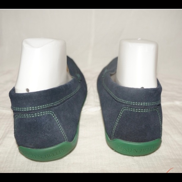 Austin Heller Suede Chathams Navy/Green Loafers - Picture 4 of 4